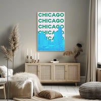 Vibrant Chicago Skyline Pop Art Travel Poster PosterGoat