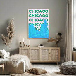 Vibrant Chicago Skyline Pop Art Travel Poster PosterGoat
