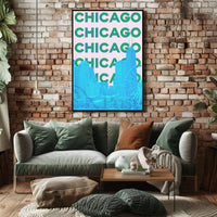 Vibrant Chicago Skyline Pop Art Travel Poster PosterGoat