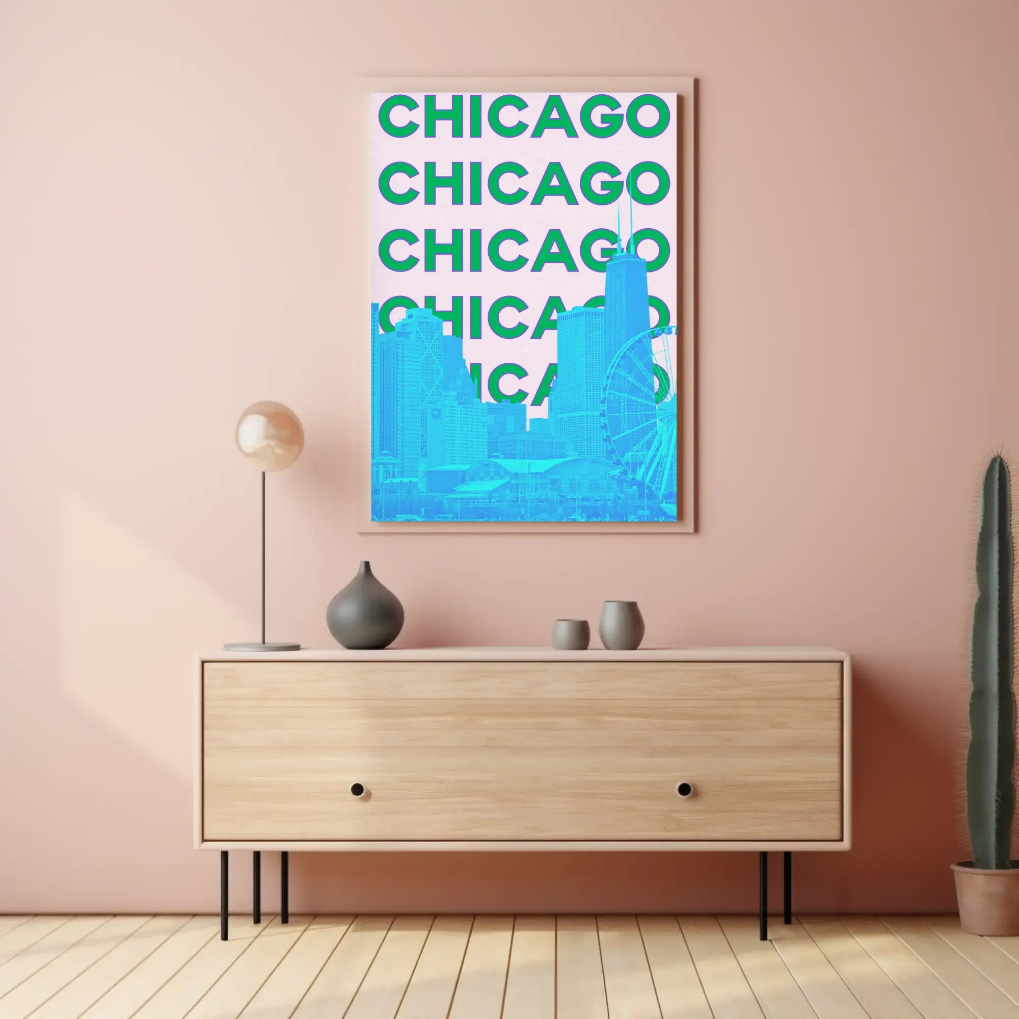 Vibrant Chicago Skyline Pop Art Travel Poster PosterGoat