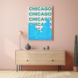 Vibrant Chicago Skyline Pop Art Travel Poster PosterGoat