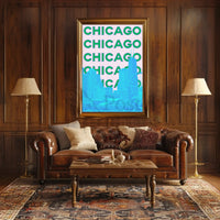 Vibrant Chicago Skyline Pop Art Travel Poster PosterGoat