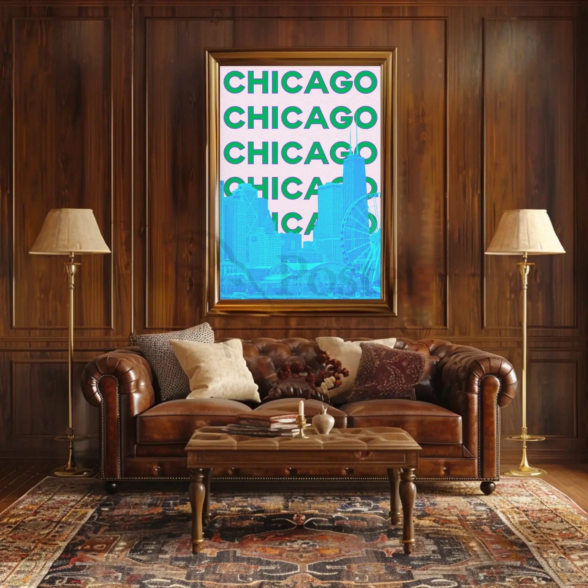 Vibrant Chicago Skyline Pop Art Travel Poster PosterGoat