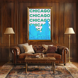 Vibrant Chicago Skyline Pop Art Travel Poster PosterGoat