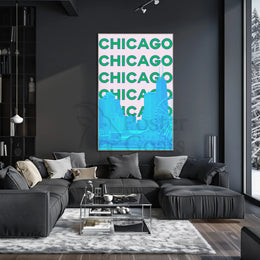 Vibrant Chicago Skyline Pop Art Travel Poster PosterGoat