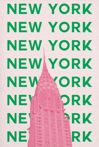 Vibrant Chrysler Building in Pink Travel Poster PosterGoat