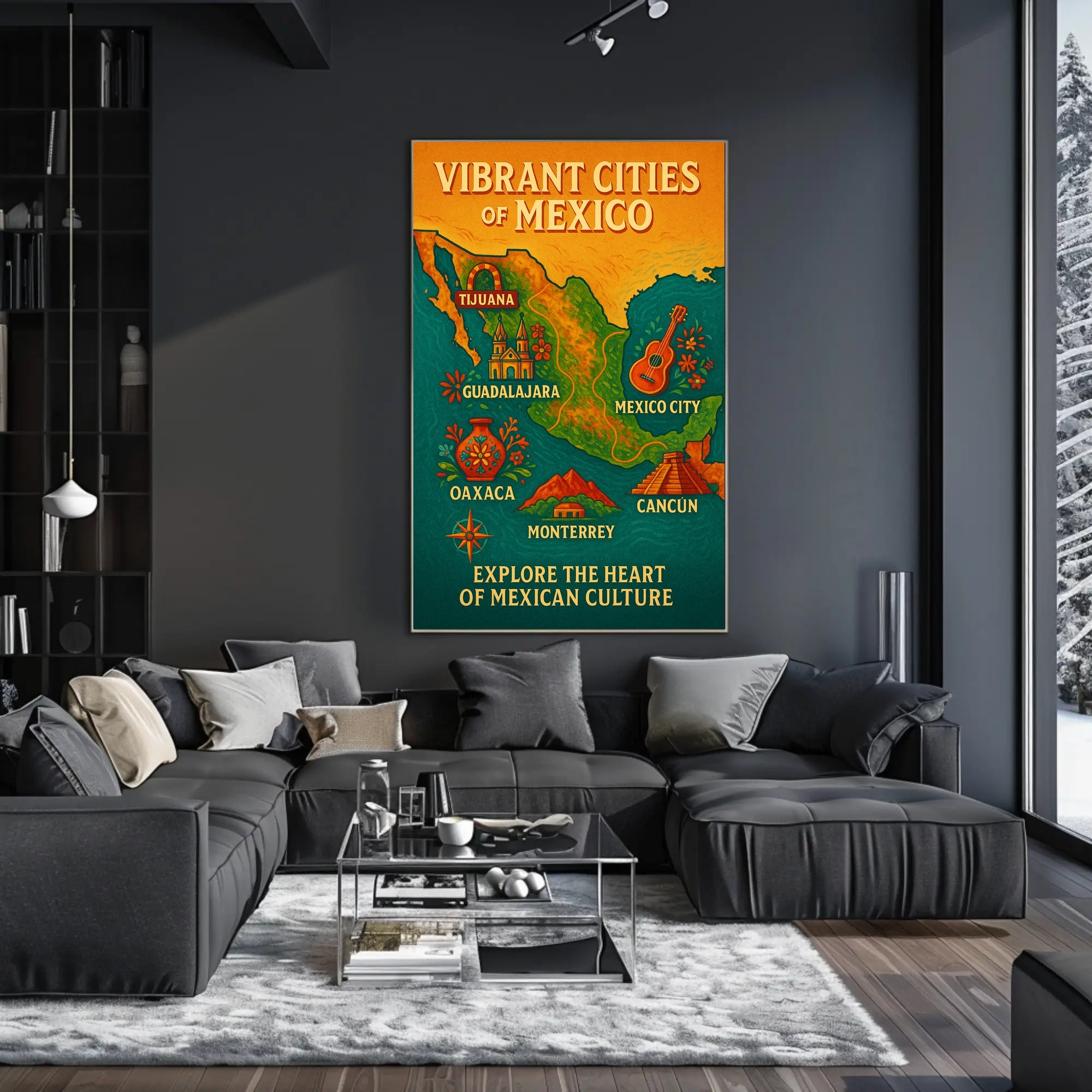 Vibrant Cities of Mexico Poster PosterGoat