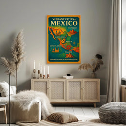 Vibrant Cities of Mexico Poster PosterGoat
