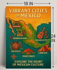 Vibrant Cities of Mexico Poster PosterGoat