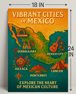 Vibrant Cities of Mexico Poster PosterGoat