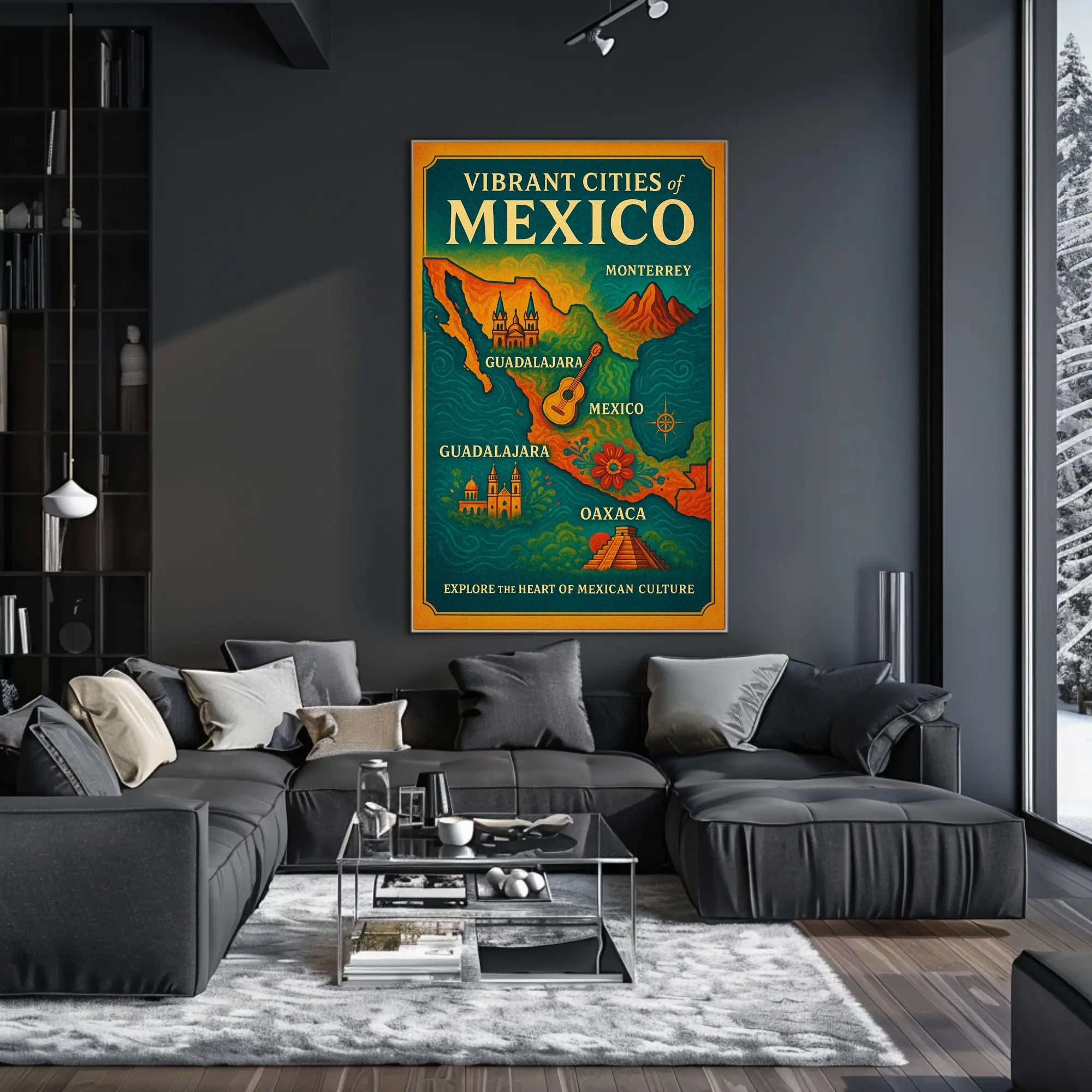 Vibrant Cities of Mexico Poster PosterGoat
