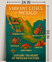 Vibrant Cities of Mexico Poster PosterGoat