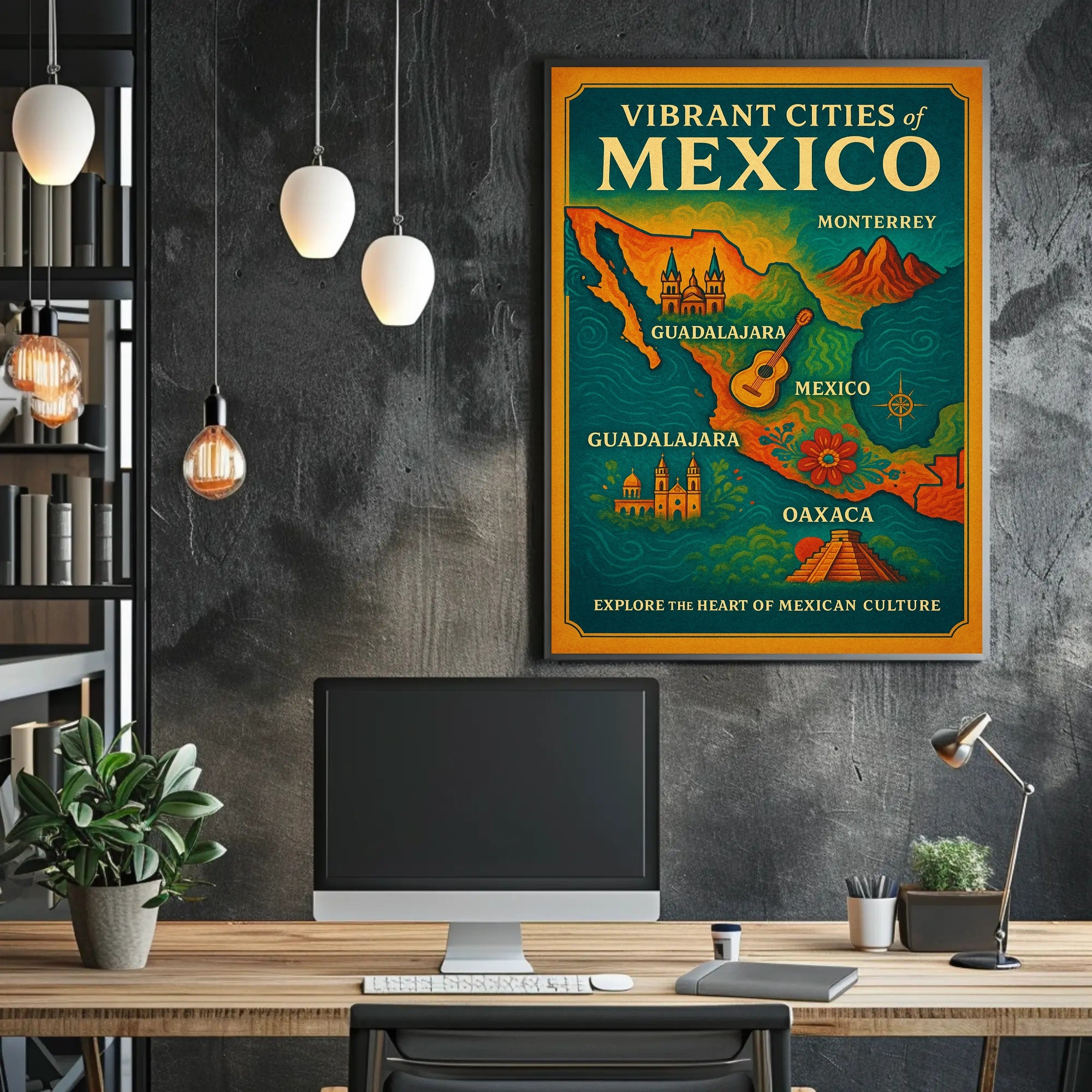 Vibrant Cities of Mexico Poster PosterGoat