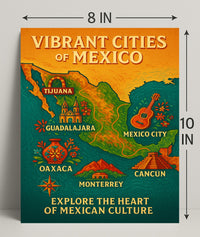 Vibrant Cities of Mexico Poster PosterGoat