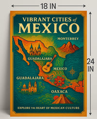 Vibrant Cities of Mexico Poster PosterGoat