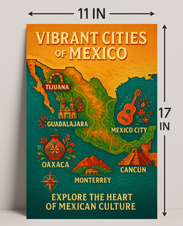 Vibrant Cities of Mexico Poster PosterGoat