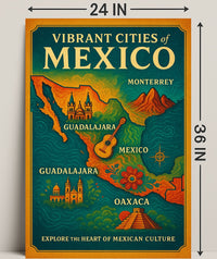 Vibrant Cities of Mexico Poster PosterGoat