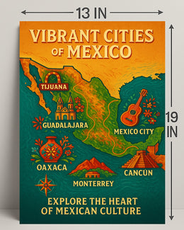 Vibrant Cities of Mexico Poster PosterGoat