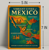 Vibrant Cities of Mexico Poster PosterGoat