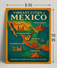 Vibrant Cities of Mexico Poster PosterGoat