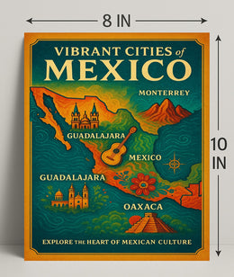 Vibrant Cities of Mexico Poster PosterGoat