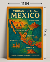 Vibrant Cities of Mexico Poster PosterGoat