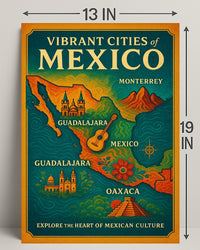 Vibrant Cities of Mexico Poster PosterGoat