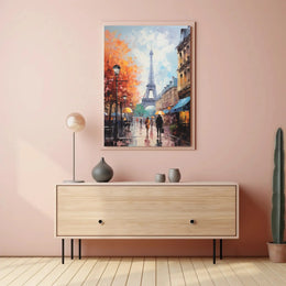 Vibrant Cityscape Art, Mosaic-Style Tropical Travel Poster PosterGoat