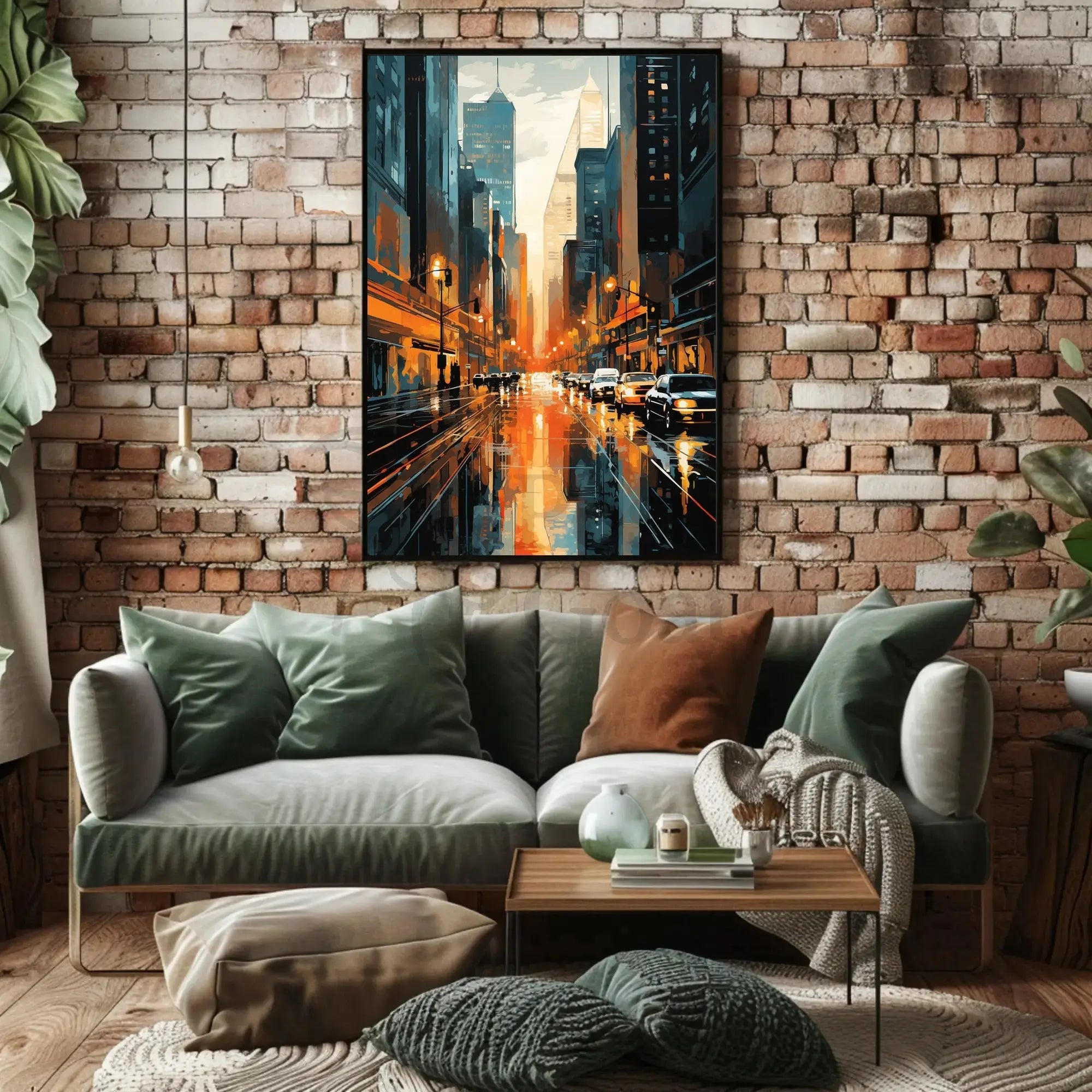 Vibrant Cityscape Reflections: Modern Urban Travel Poster PosterGoat