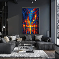 Vibrant Cityscape at Night: Artistic Impressions Poster PosterGoat