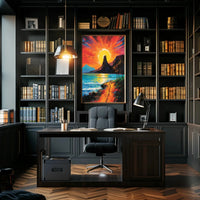 Vibrant Coastal Sunset Artistic Poster PosterGoat