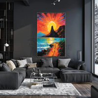 Vibrant Coastal Sunset Artistic Poster PosterGoat
