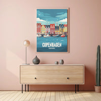 Vibrant Copenhagen Harbor Travel Poster PosterGoat