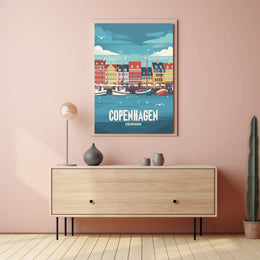 Vibrant Copenhagen Harbor Travel Poster PosterGoat