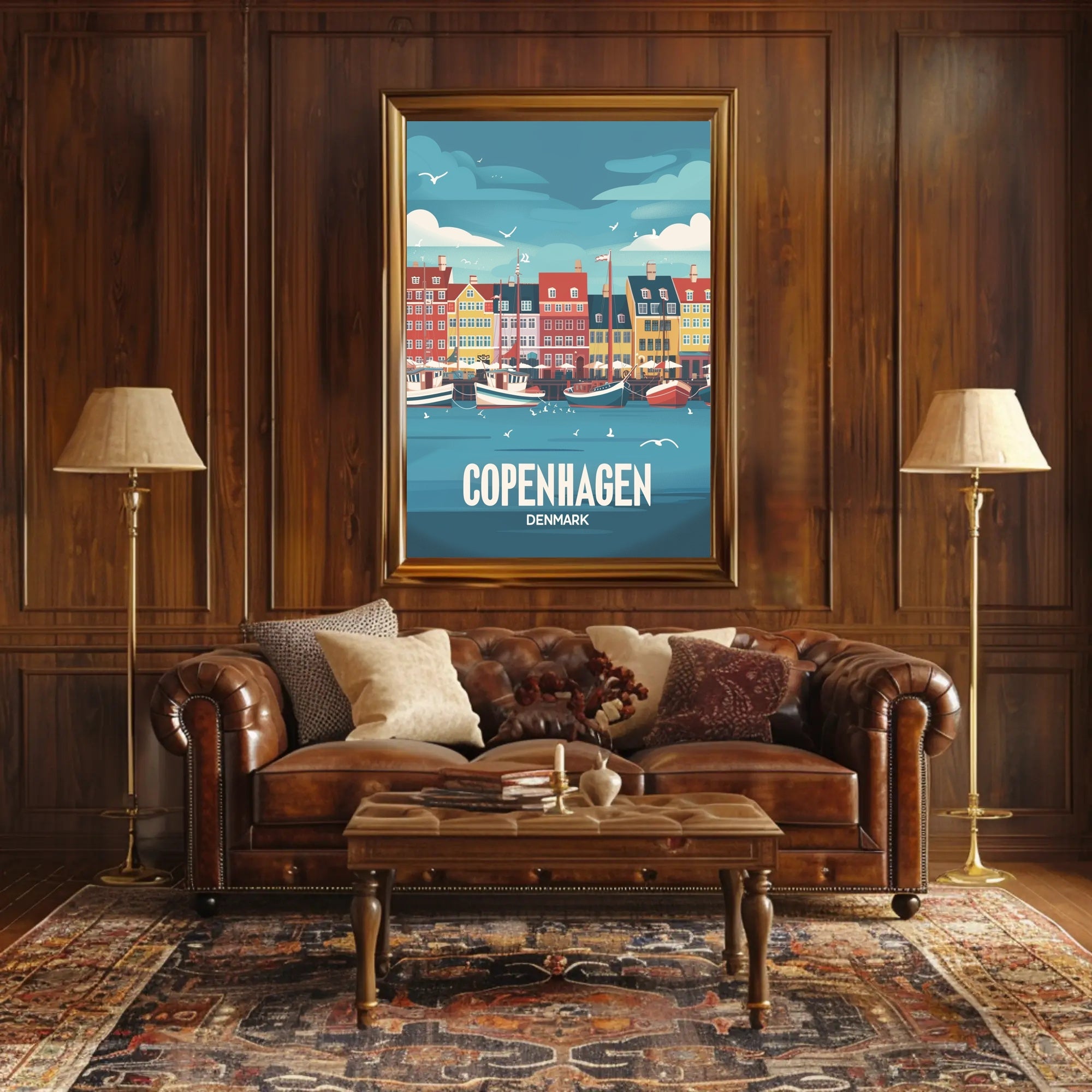 Vibrant Copenhagen Harbor Travel Poster PosterGoat