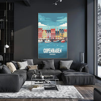 Vibrant Copenhagen Harbor Travel Poster PosterGoat