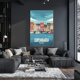 Vibrant Copenhagen Harbor Travel Poster PosterGoat
