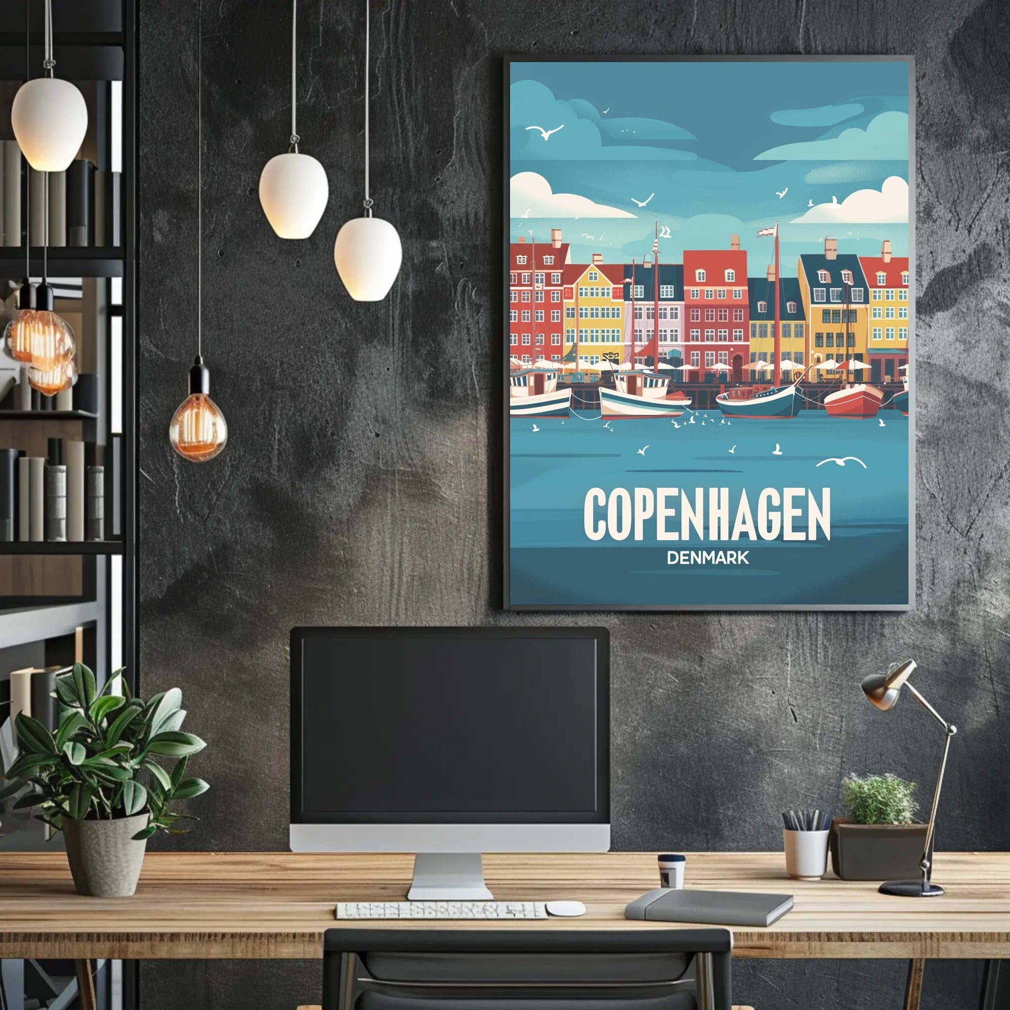 Vibrant Copenhagen Harbor Travel Poster PosterGoat