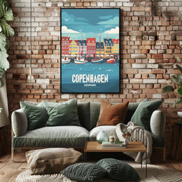 Vibrant Copenhagen Harbor Travel Poster PosterGoat