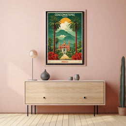 Vibrant Coscomatepec Travel Poster in Vintage Artistic Style PosterGoat