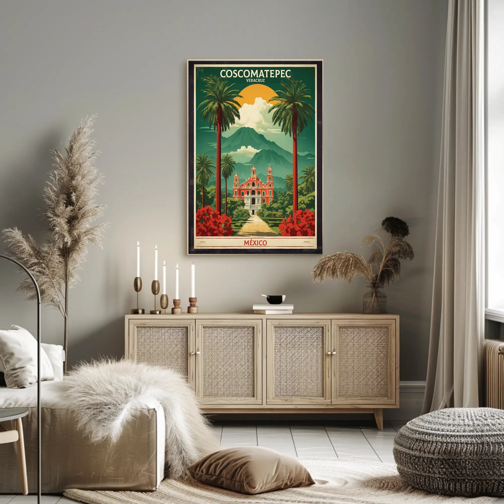 Vibrant Coscomatepec Travel Poster in Vintage Artistic Style PosterGoat
