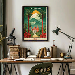 Vibrant Coscomatepec Travel Poster in Vintage Artistic Style PosterGoat