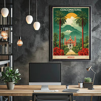 Vibrant Coscomatepec Travel Poster in Vintage Artistic Style PosterGoat