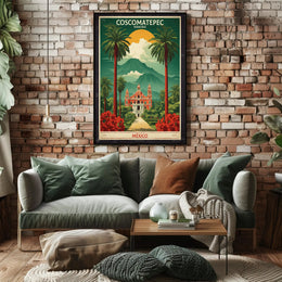 Vibrant Coscomatepec Travel Poster in Vintage Artistic Style PosterGoat