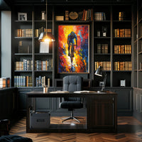 Vibrant Cyclist in Motion Sports Poster PosterGoat