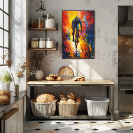 Vibrant Cyclist in Motion Sports Poster PosterGoat
