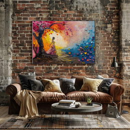 Vibrant Dreamscape Woman in Nature Abstract or Artistic Poster PosterGoat