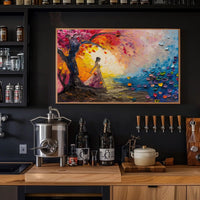 Vibrant Dreamscape Woman in Nature Abstract or Artistic Poster PosterGoat