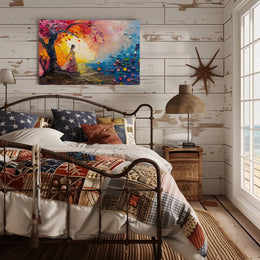Vibrant Dreamscape Woman in Nature Abstract or Artistic Poster PosterGoat
