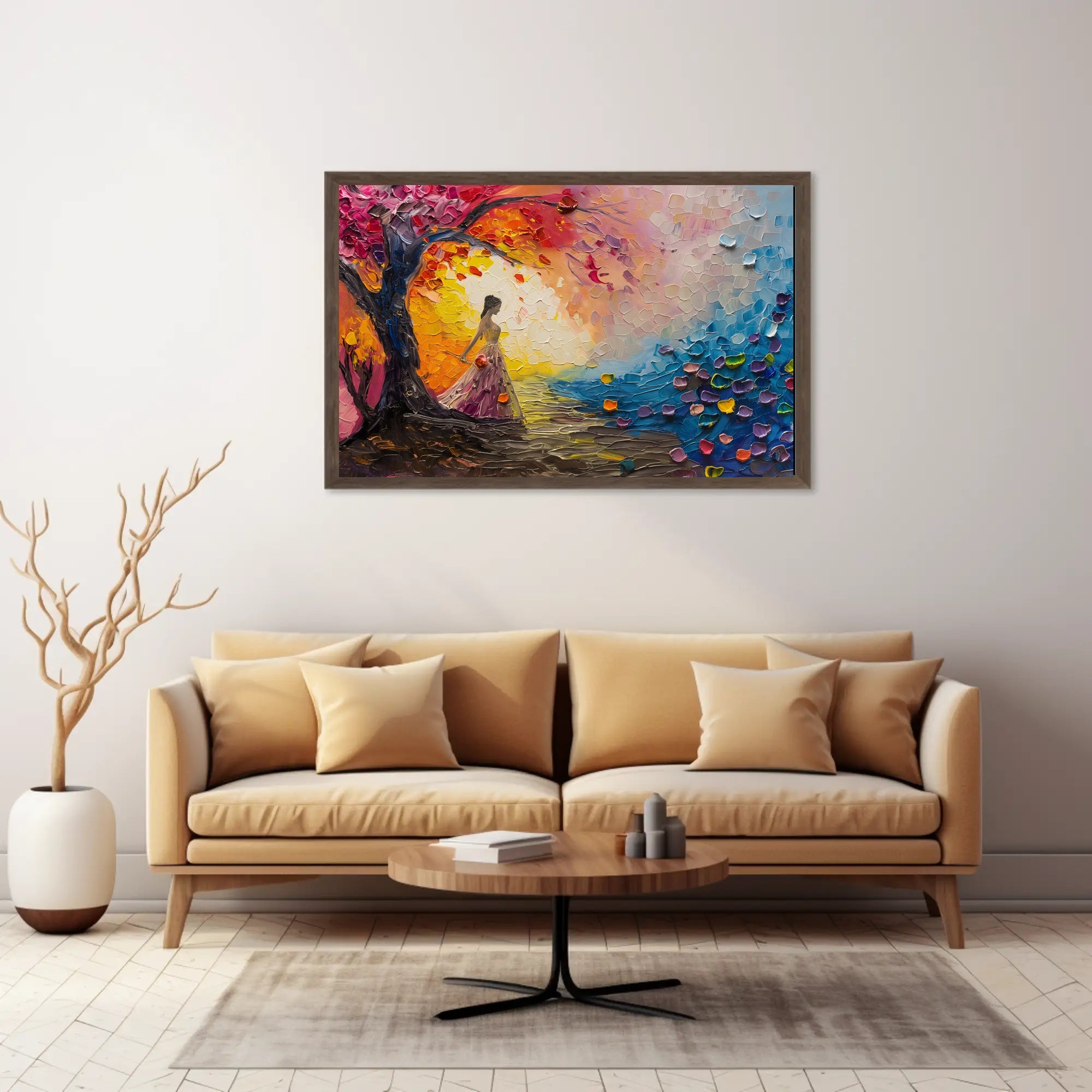 Vibrant Dreamscape Woman in Nature Abstract or Artistic Poster PosterGoat